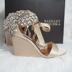 Badgley Mischka Jeweled Butterfly Ankle-Tie Pump